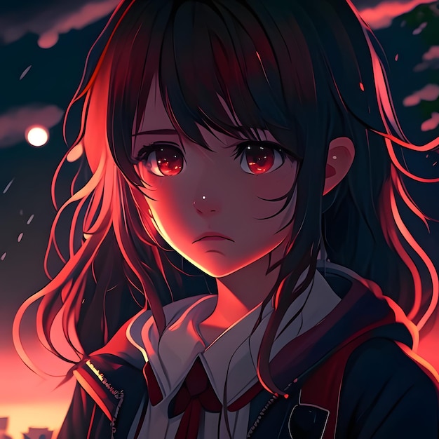 sad anime girl