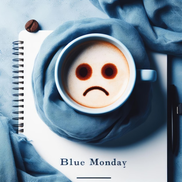 sad blue monday concept background