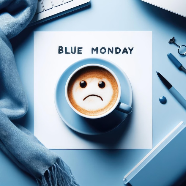 sad blue monday concept background