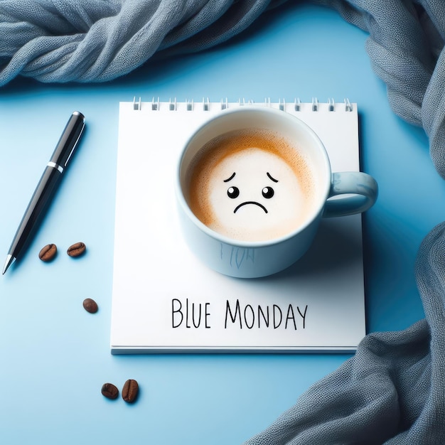 Печальный голубой понедельник концепция фона