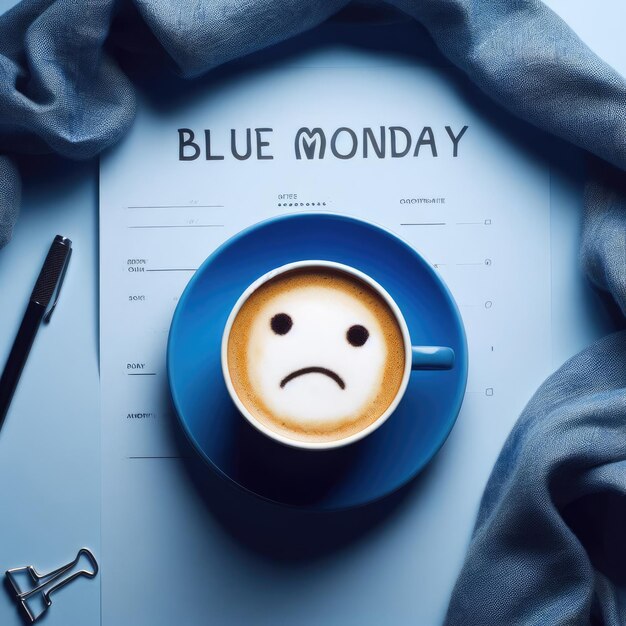 sad blue monday concept background