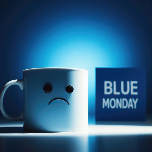 sad blue monday concept background