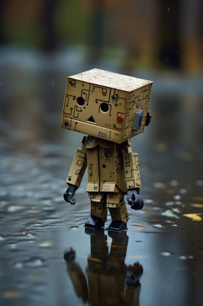 sad box toys on rain