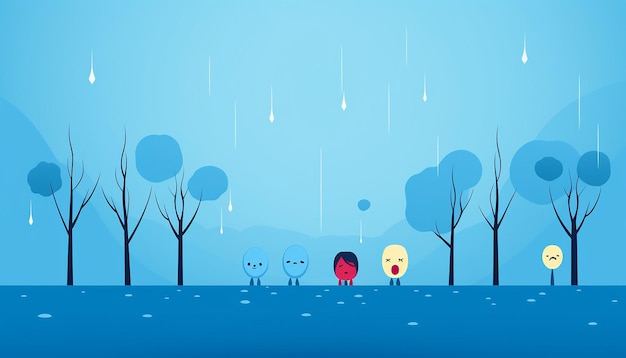 Photo sad and happy 2d vector art