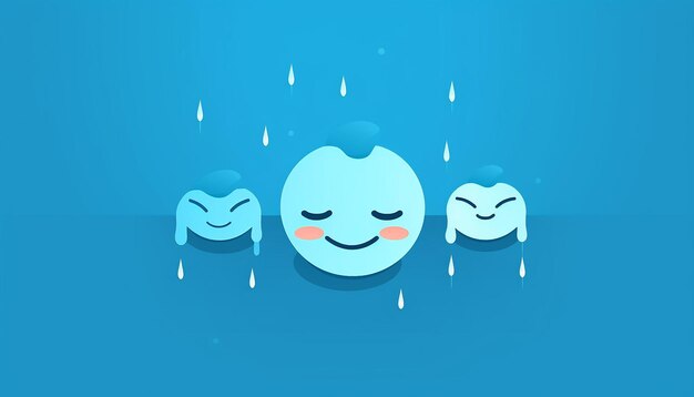 Photo sad and happy 2d vector art