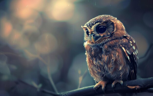 Sad Owl on Branch