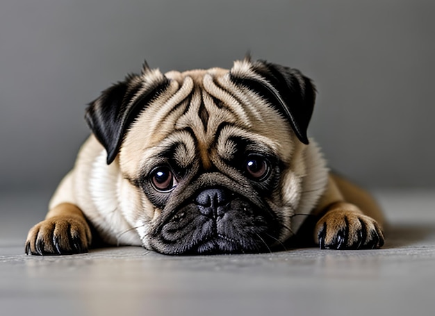 Sad pug puppy