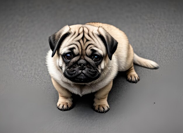 Photo sad pug puppy