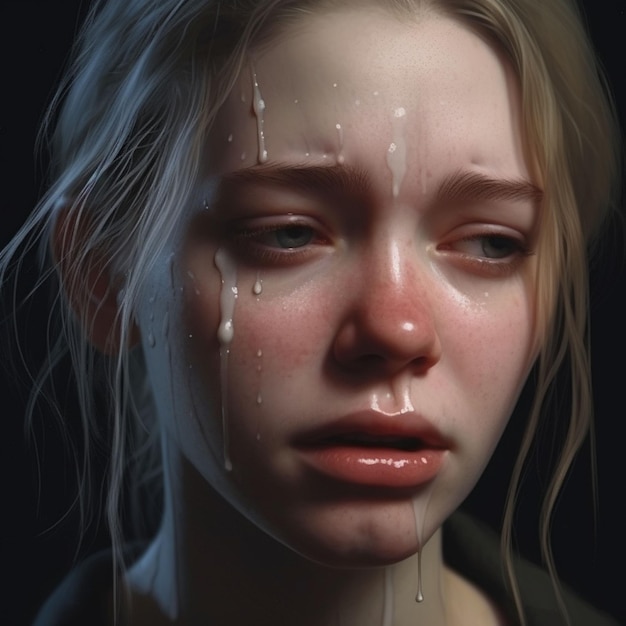 sad woman crying