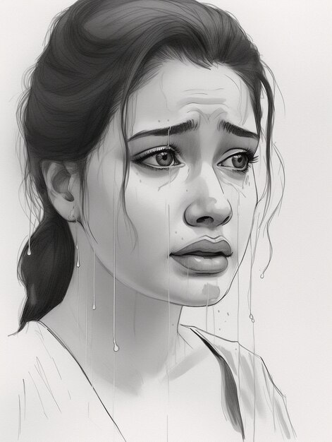 Photo sad woman crying