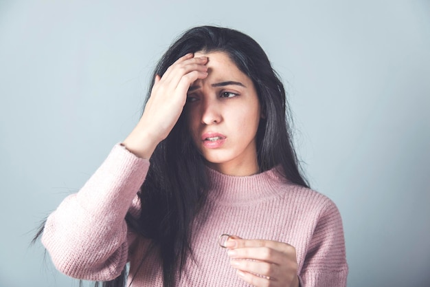 Sad woman hand ring