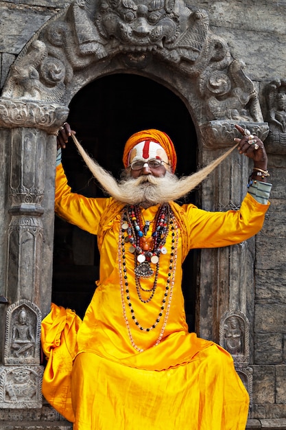 A sadhu at Pashupatinath Temple