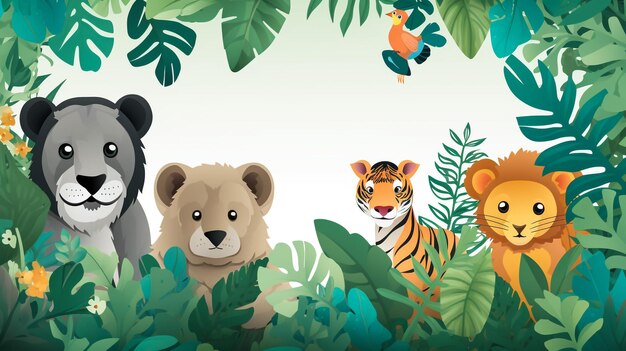 Safari animals illustration for the children