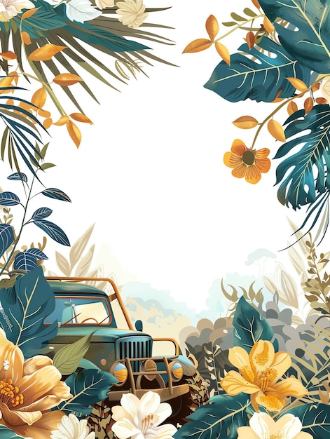 Foto illustrazione a tema di auto safari