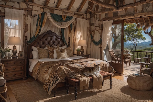 Safari geïnspireerd slaapkamer decor exotisch avontuur
