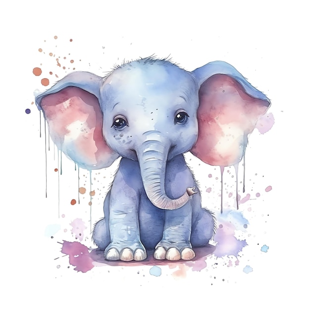 Safari Olifant aquarel illustratie safari dieren clipart