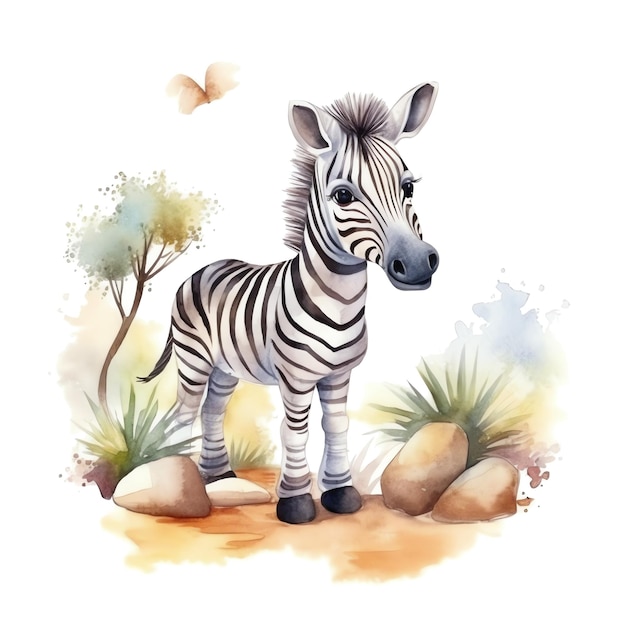 Safari Zebra aquarel illustratie safari dieren clipart