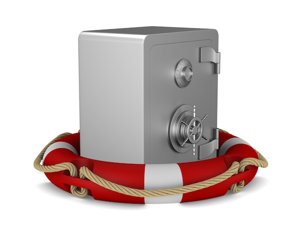 Photo safe and life ring. isolated 3d rendering