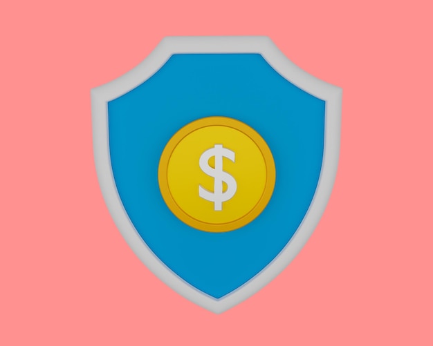 Safe money icon 3d render. bank concept