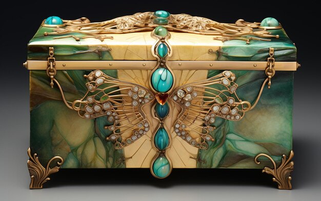 Premium AI Image  Safeguarding Shimmering Jewels in a Jewelry Box