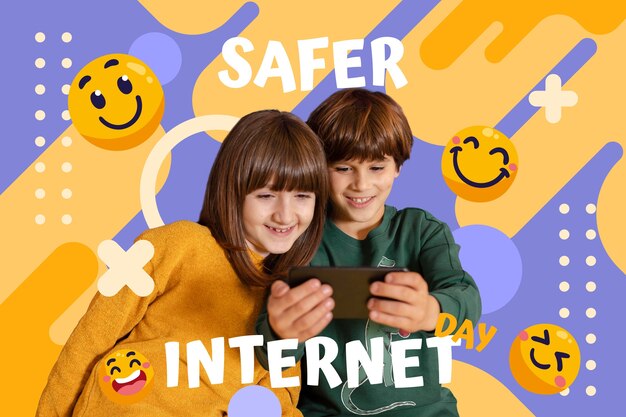 Photo safer internet day collage