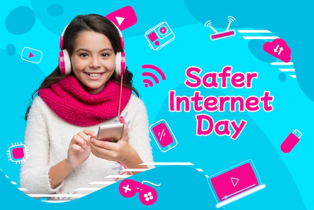 Photo safer internet day collage