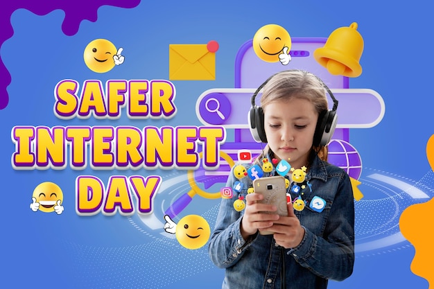 Safer internet day especially for children collage