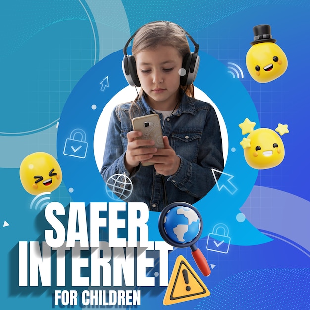 Photo safer internet day especially for children collage