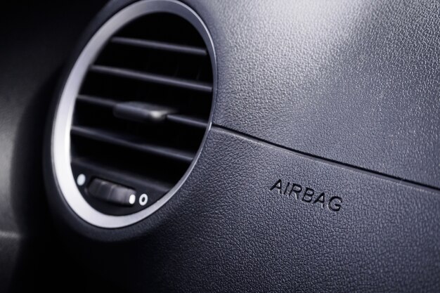 Safety airbag sign in the car