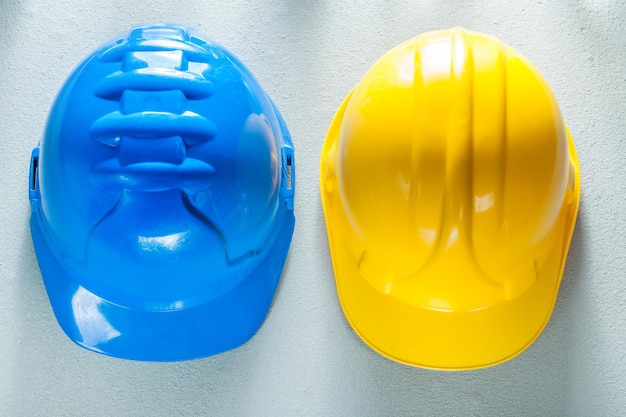 Safety caps on concrete background