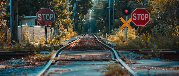 Safety First A Visual Guide to Navigating Stop Signs and Railroad Crossings