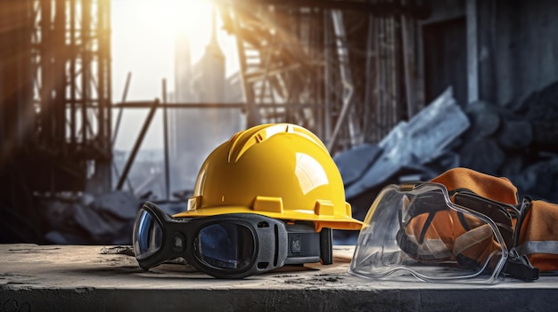 Safety gear on construction site