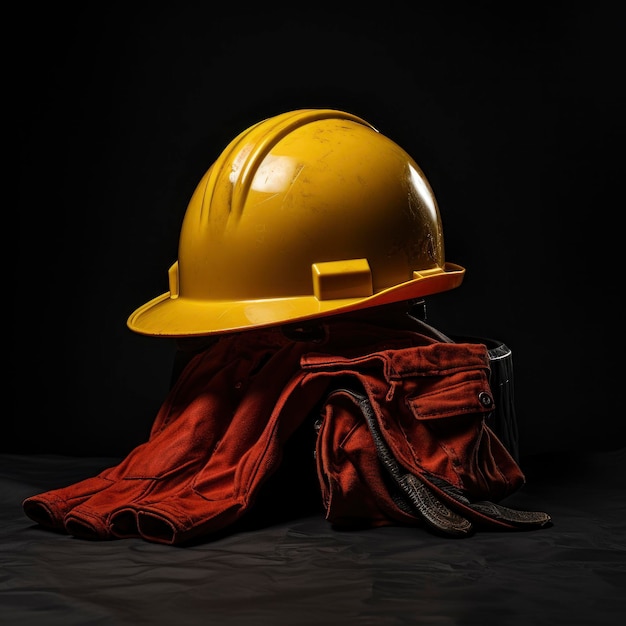 Photo safety hat or hard hat and tools