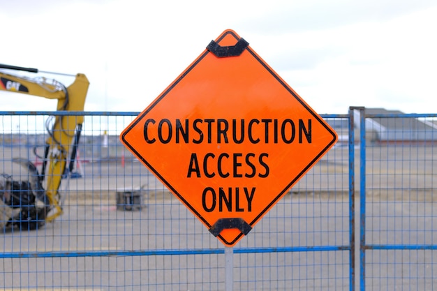 Photo safety signs on a construction site