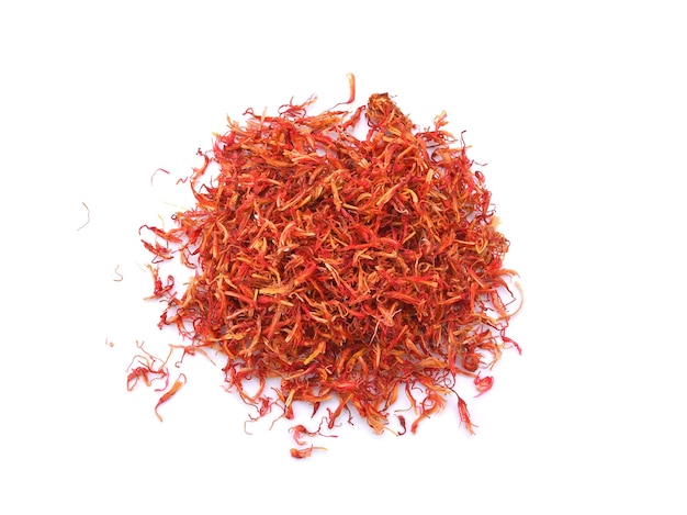 Safflower dried on white