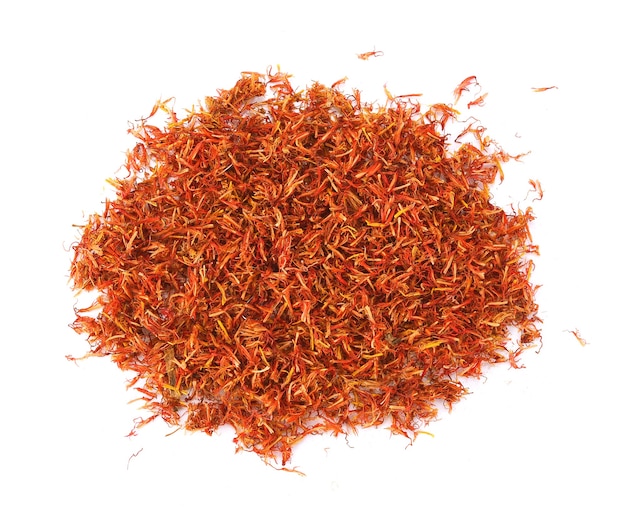 Safflower dried on white