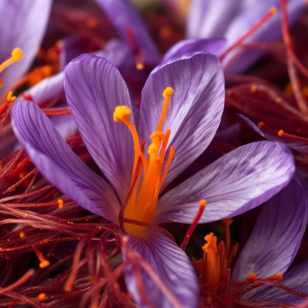 Saffron flower background Illustration AI GenerativexA