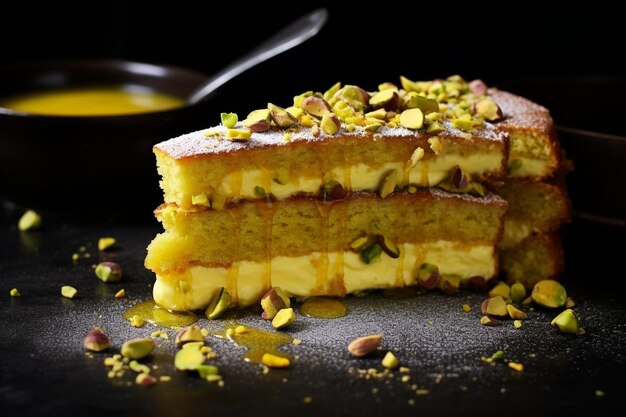 Saffron Pistachio Delight Cake