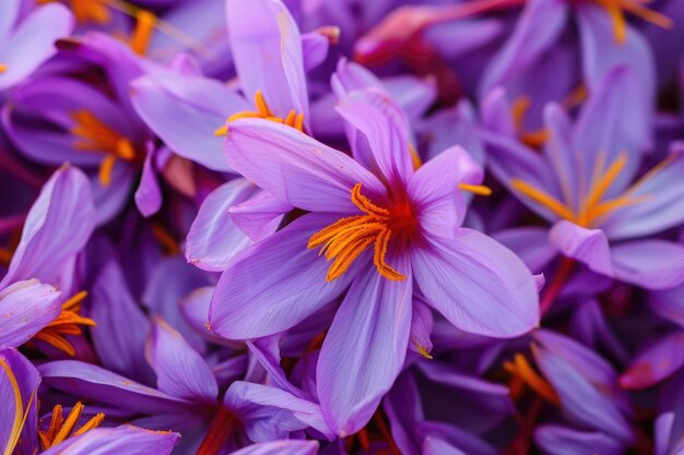 Foto sfondo di fiori viola dello zafferano