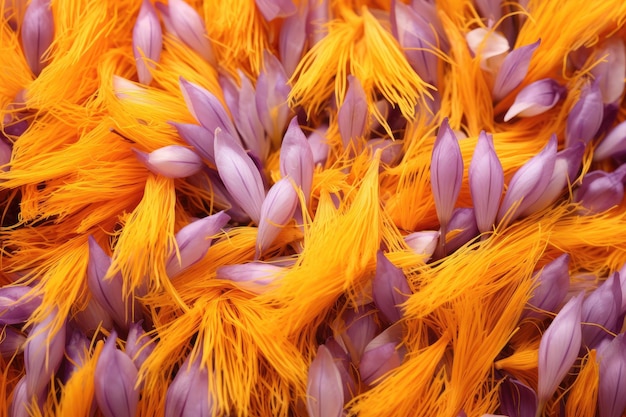 Saffron threads on a crocus surface in an autumn backdrop a complete picture