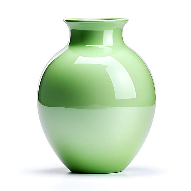 Photo sage green vase isolated on white background