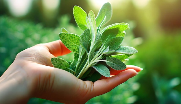 Sage leaf medicine herbal ingredient Close up health aromatherapy herb