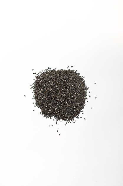 Photo sage seeds on white background