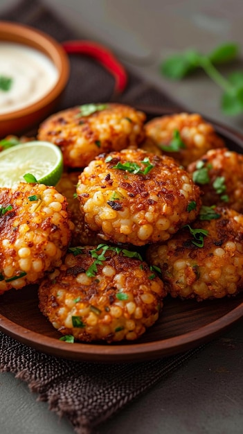 Sago delight Sabudana wada or vada a classic Indian snack Vertical Mobile Wallpaper