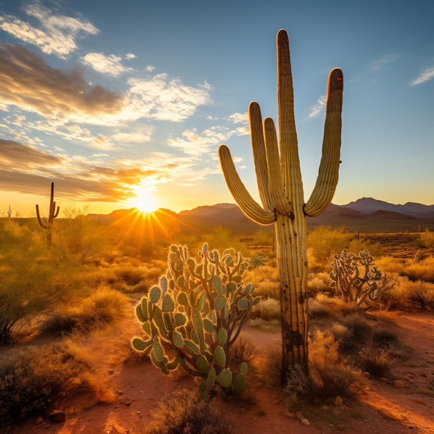 Saguaro cactus in the sonoran desert