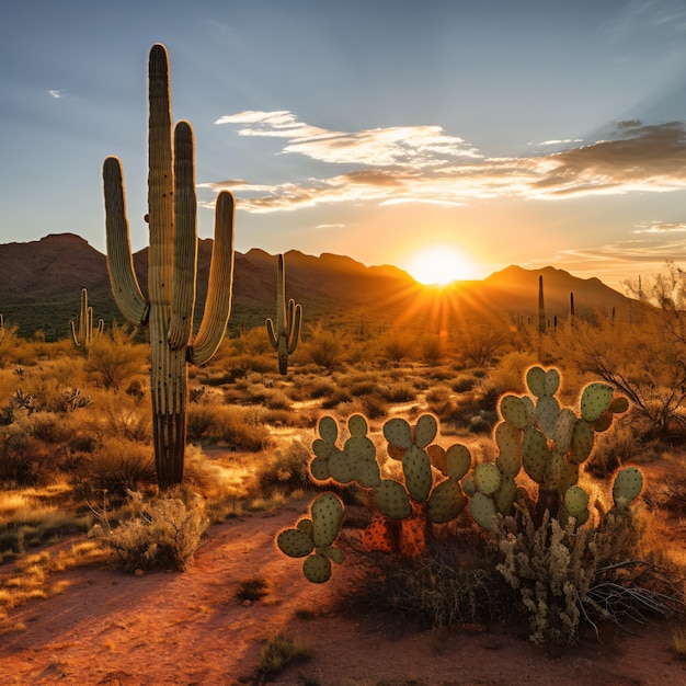 Saguaro cactus in the sonoran desert