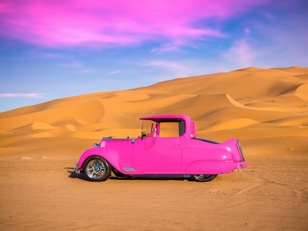 Foto il deserto del sahara sotto la luce del sole e un cielo azzurro in marocco in africa