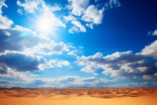 Sahara desert under the sunlight and a blue sky in morocco in africa