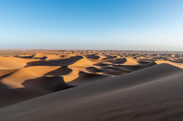 Sahara Dune-zand bij sanset donker