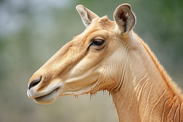 Saiga antelope close up